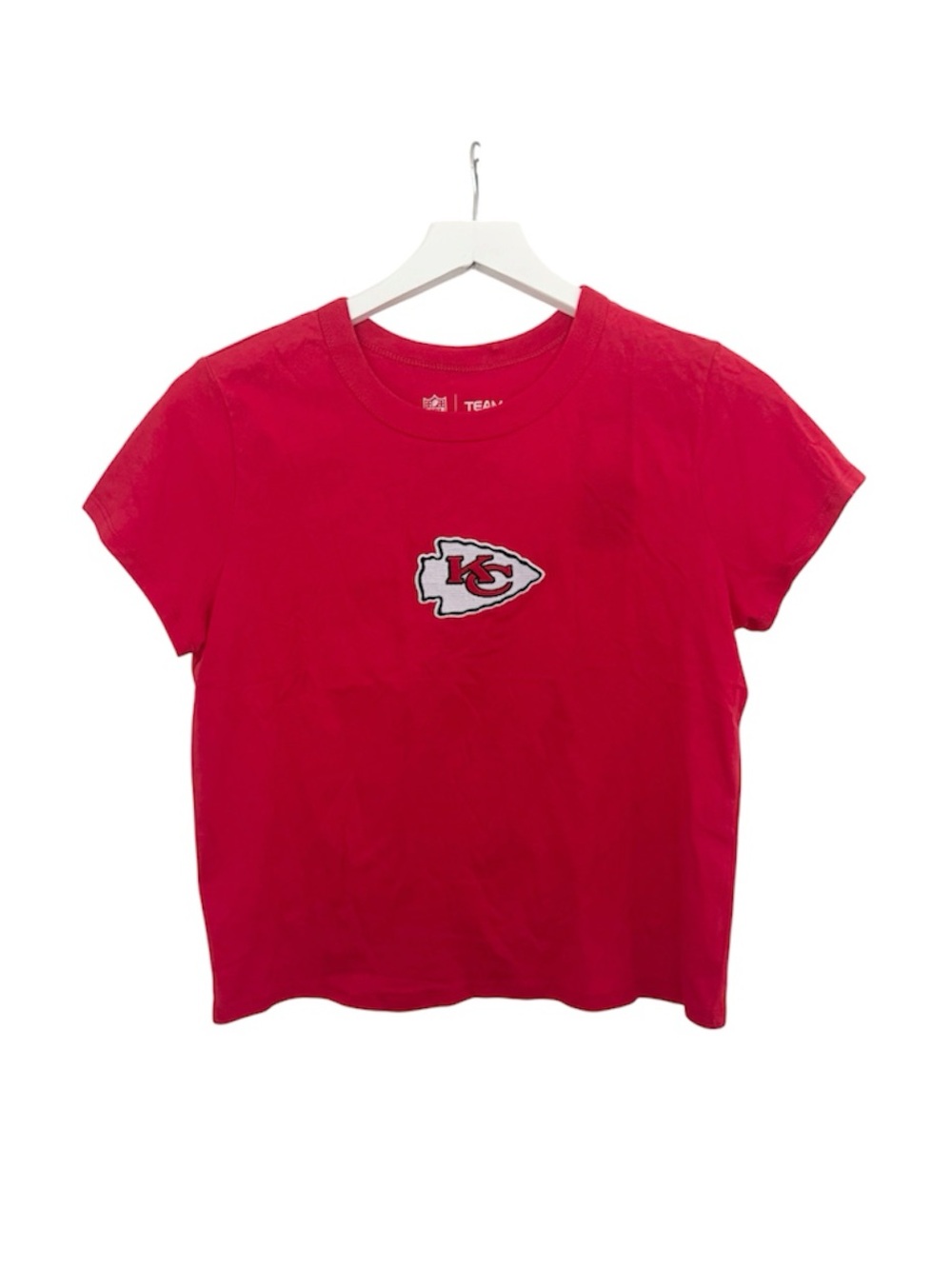 NWT NFL Team Apparel Kansas City Chiefs Babydoll Tee Embroidered Patch Large